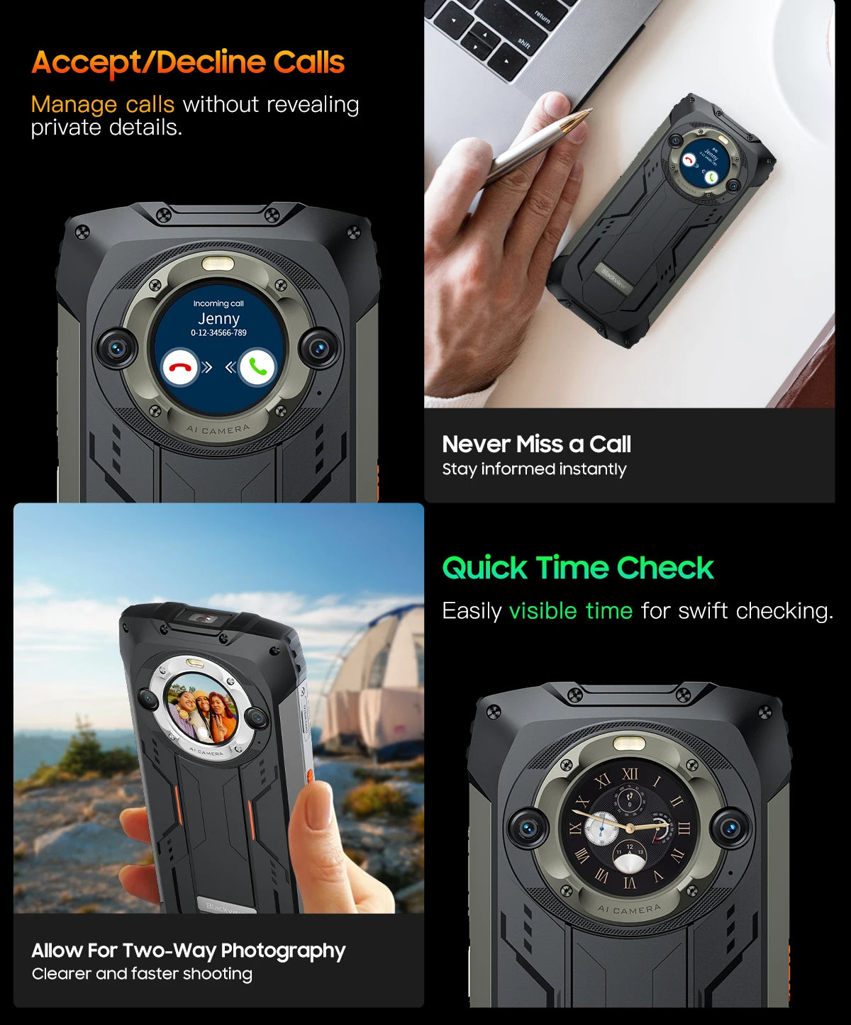 Blackview-Smartphone robuste BV9300 PRO, téléphone portable Android 13, Helio G99, 8 Go de RAM, 12 Go de RAM, affichage des touristes, première mondiale
