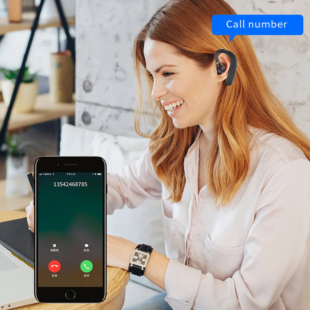 Casque sans fil Bluetooth 5.0, écouteurs d'affaires simples et durables, oreilles gauche et droite, écouteurs généraux pour téléphones mobiles