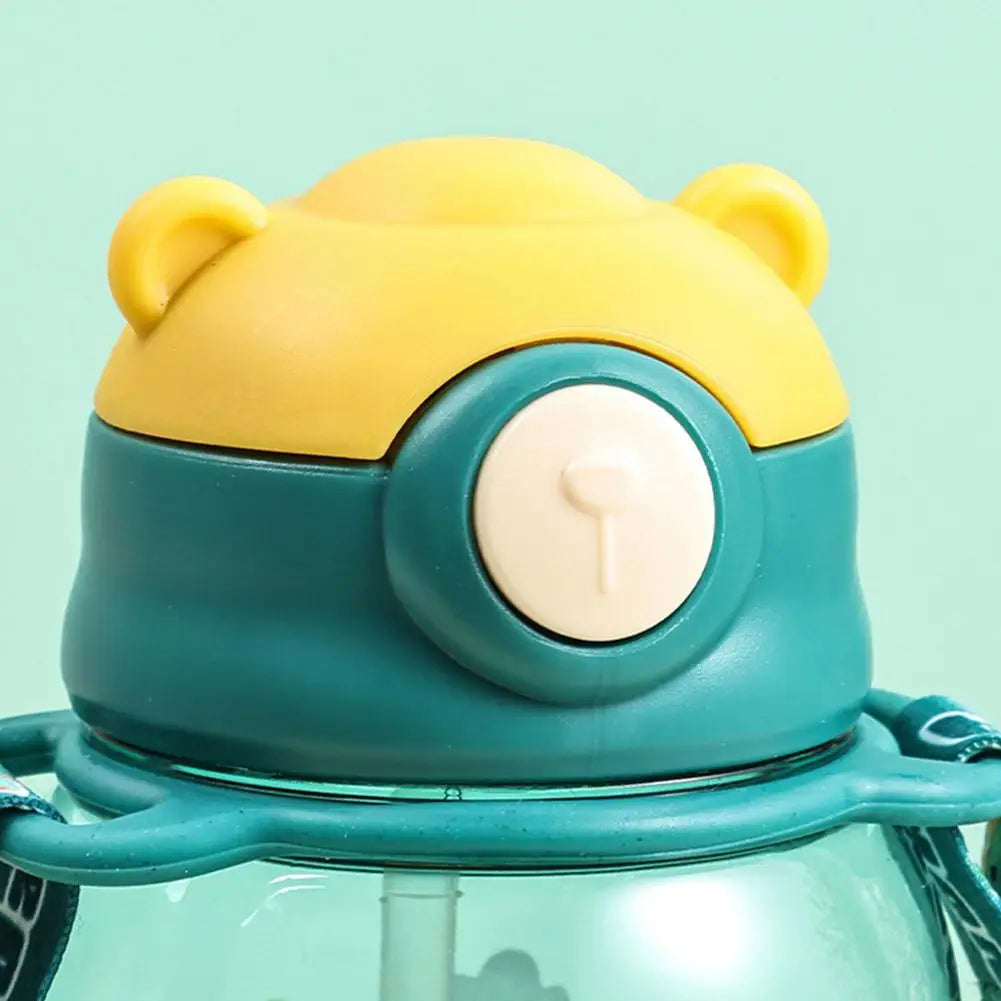 Bouteille d'eau mignonne pour enfants, avec paille, sans BPA, étanche, tasses portables pour l'extérieur, bouteille d'eau scolaire pour enfants Q9Z4
