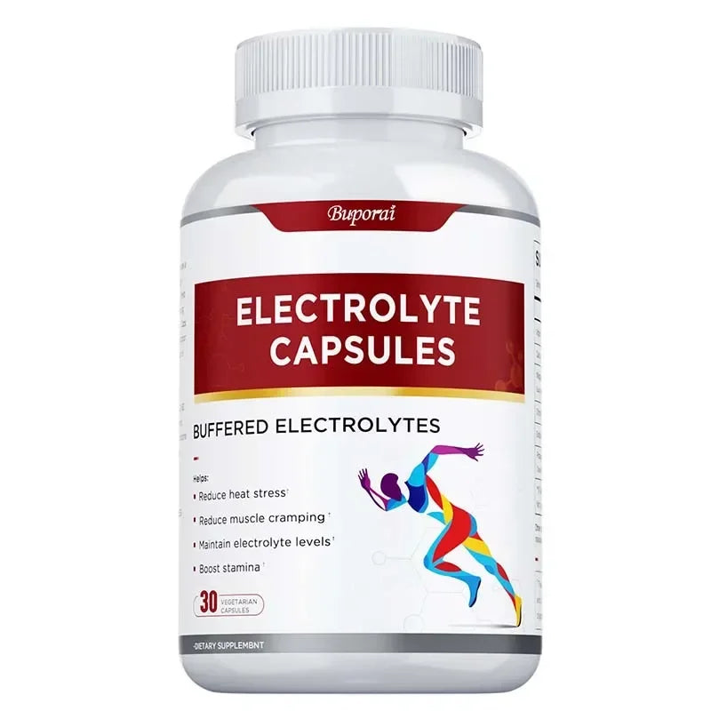 Capsules d'électrolyte - Soutient l'équilibre à l'électrolyte, soulage le stress, supplément de la nutrition sportive, améliore l'endurance, sans OGM