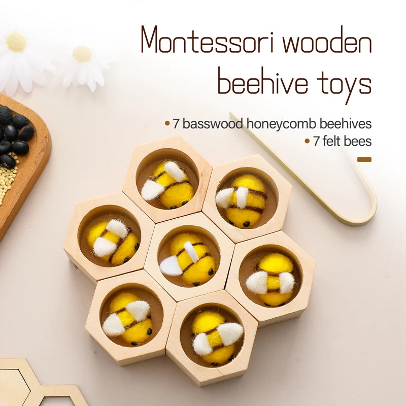 Puzzle en bois abeille jouets Montessori jouets pour bébé motricité Fine jouet bébé 0 12 mois jeux assortis jouets éducatifs précoces cadeau
