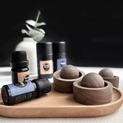 Diffuseurs d'huiles essentielles en bois – Diffuseur de décoration de chambre à coucher à dispersion de parfum naturel de conception sphérique pour parfum de chambre à coucher