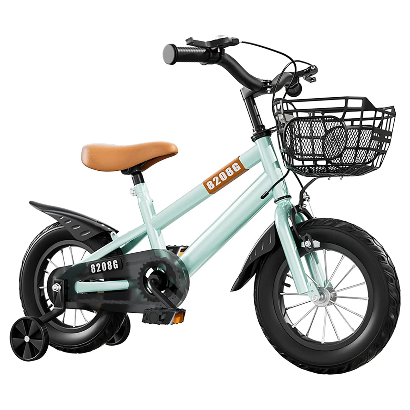 Children's bicycle for ages 3 to 7, bike with training wheels, with basket, 2024