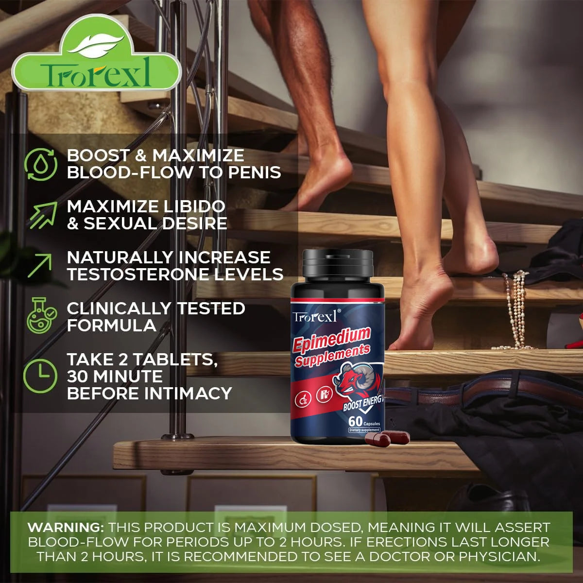 Supplément Epimedium de nutrition sportive pour hommes pour améliorer l'endurance, l'agrandissement et la résistance à la fatigue