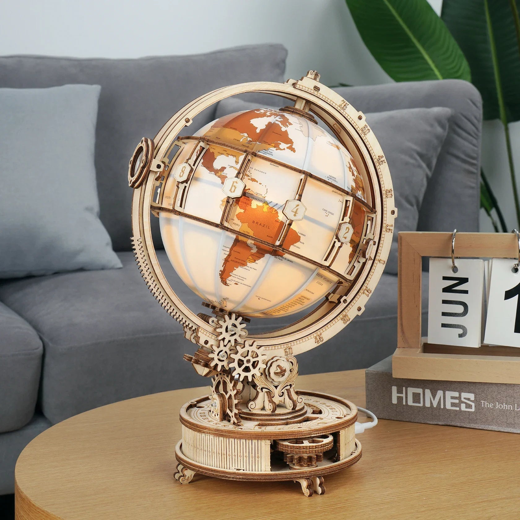 Lampe Globe en bois, jeux de puzzle 3D, cadeau d'anniversaire pour enfants et adultes, blocs de construction de décoration de maison, puzzle 3D pour enfants et adultes