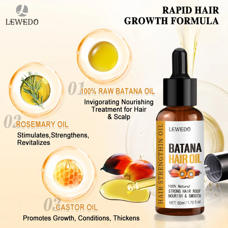 Sérum d'huile de Batana pour la croissance des cheveux, huile essentielle pour cheveux à croissance rapide, soins capillaires de beauté, Essence Anti-perte de cheveux, réparation naturelle des cheveux endommagés