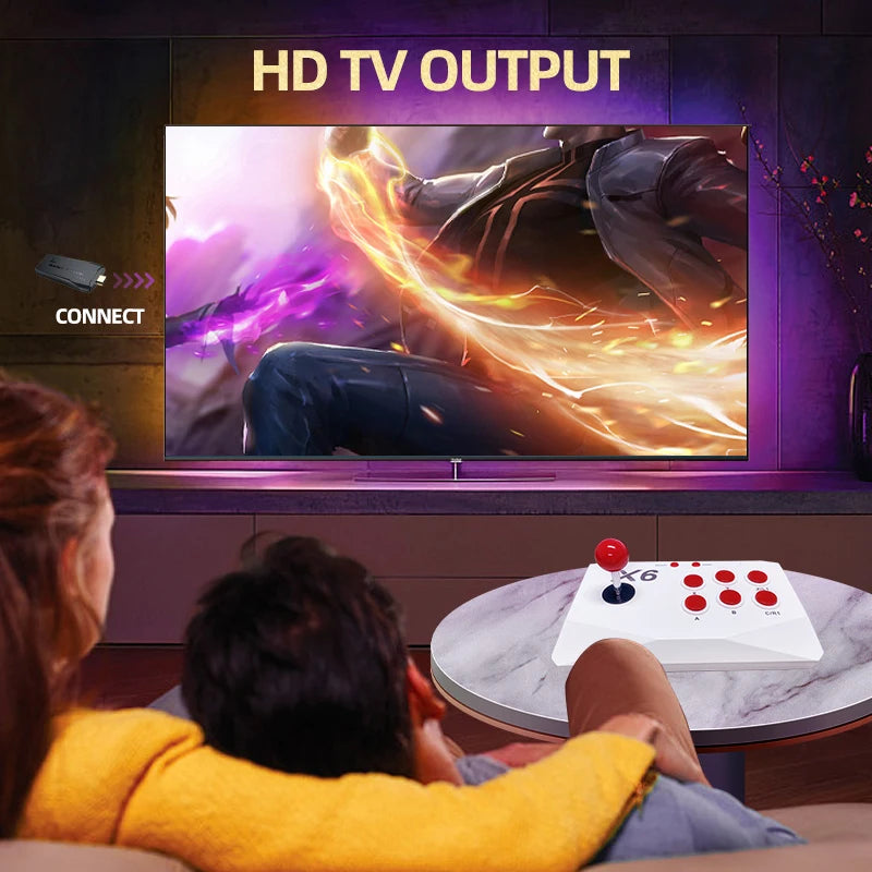 4K HD Arcade Video Game Console, Retro Gaming Stick for MAME FBA PS1 Arcade Emulator with Dual Joysticks