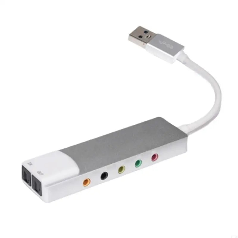 External USB sound card with microphone inputs, line inputs, and optional optical DIF output for professional-quality sound editing