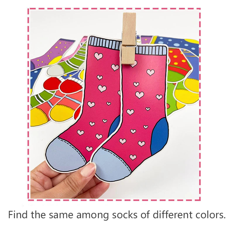 Matériel Montessori pour tout-petits, jouets de bricolage, chaussettes, tri des couleurs, jeux assortis, jouets d'apprentissage éducatif précoce, outils pédagogiques préscolaires