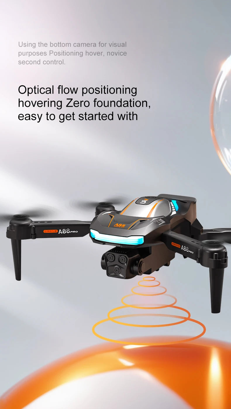 Mini importateur A88 avec caméra pour touristes 8K, haute définition, photographie aérienne professionnelle, GPS, évitement d'obstacles, quadrirotor, importateur de sécurité RC