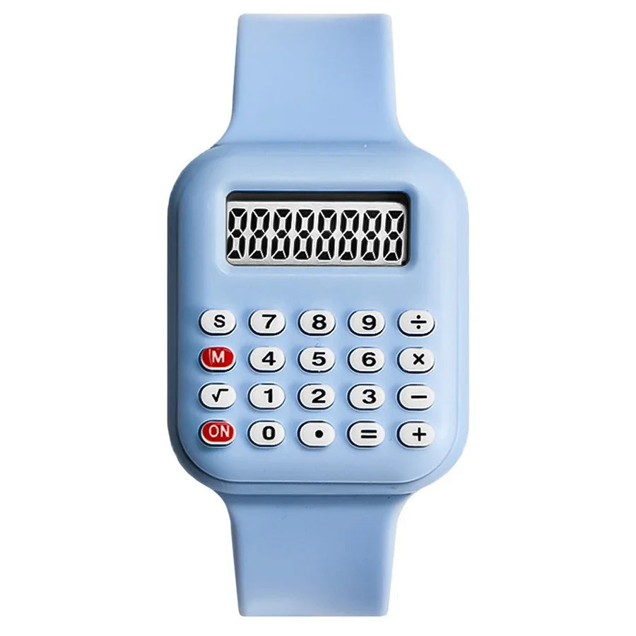 Montre numérique pour enfants, bracelet en caoutchouc, avec calculatrice, pour filles, étudiantes, afficher l'heure et la date, nouvelle collection 2025