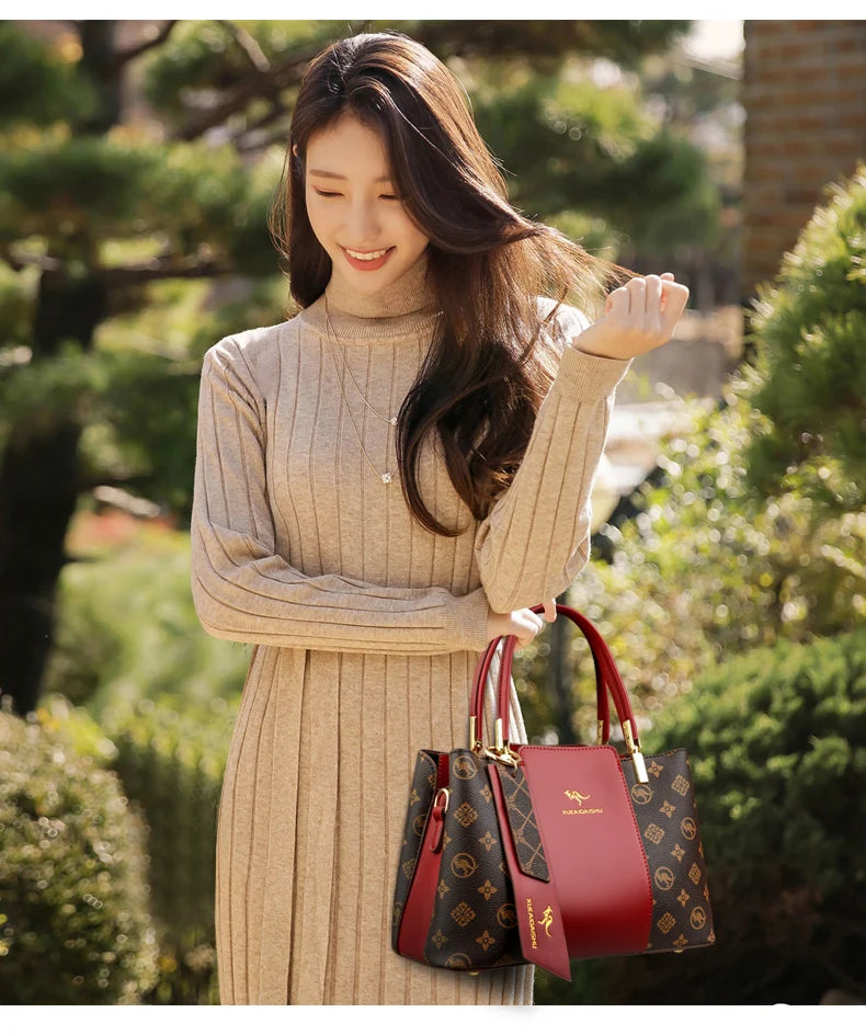 Sac à main de luxe imprimé grande capacité en cuir souple pour femmes, sac à bandoulière de loisirs de styliste pour dames