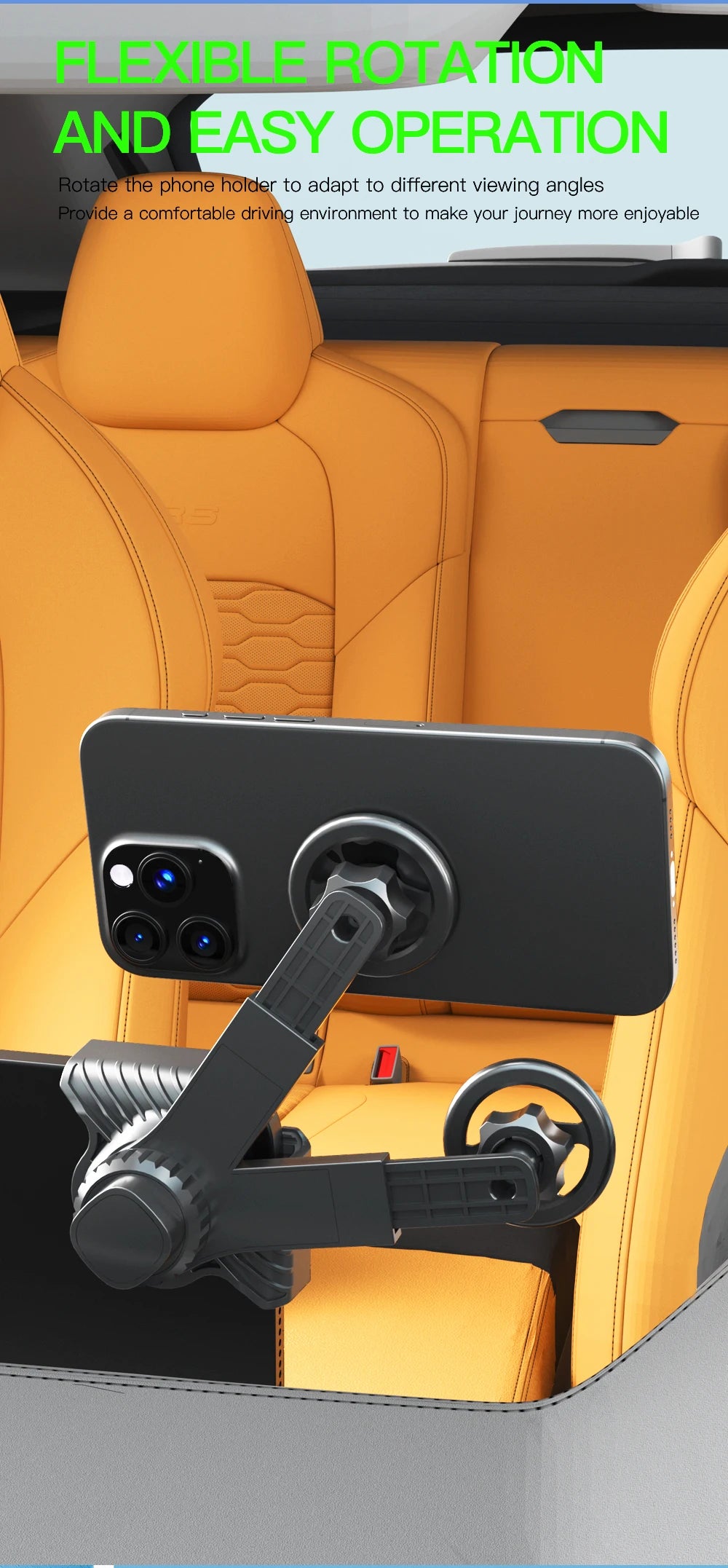 Support de téléphone portable pour écran d'affichage monté sur voiture, Rotation libre à 360 degrés, support pliable utilisé pour voiture et véhicule électrique