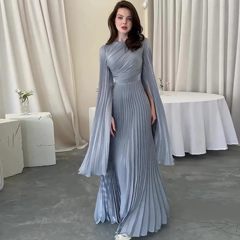 Women's Muslim Jalabiya-Abaya, Pleated Evening Dress, Educational Long Dress, Ramadan Abayas, Arabic Caftan, Morocco, Dubai, Islam