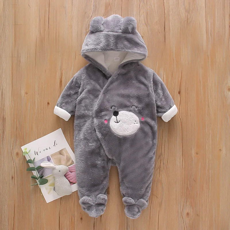 Vêtements d'escalade en peluche pour bébé de 0 à 2 ans, chauds et épais, en coton, avec chien et lapin, dessin animé, nouvelle collection automne et hiver