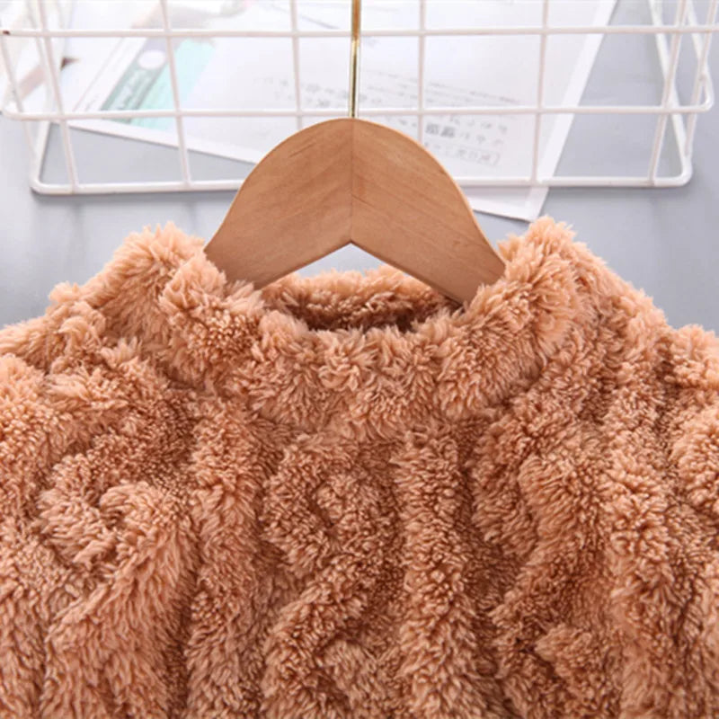 Pyjama chaud en forme de sourire pour garçon et fille, vêtement de nuit pour enfant de 1 à 4 ans, couleur unie, automne et hiver