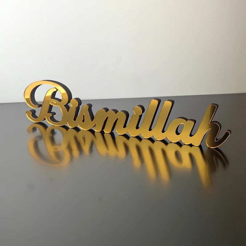 Ornement en bois acrylique pour Ramadan Bismillah, décoration de la maison Eid Mubarak, fournitures de fête musulmane islamique, Alhamdulillah Mashallah