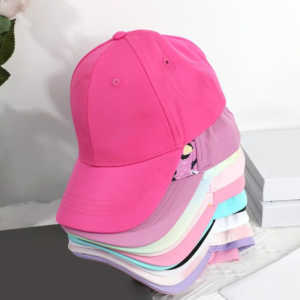 Casquette de Baseball pour Enfant Fille et Garçon, Chapeau de Soleil, Dos Creux, Queue de Cheval, Snapback Hip Hop, Os Réglables