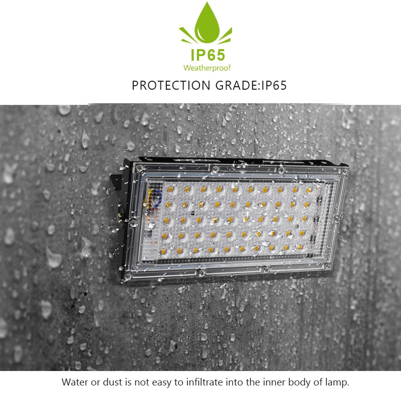 Éclairage LED étanche AC 220V IP65 projecteur extérieur projecteur 50W 100W 150W LED réflecteur lampadaire éclairage paysager