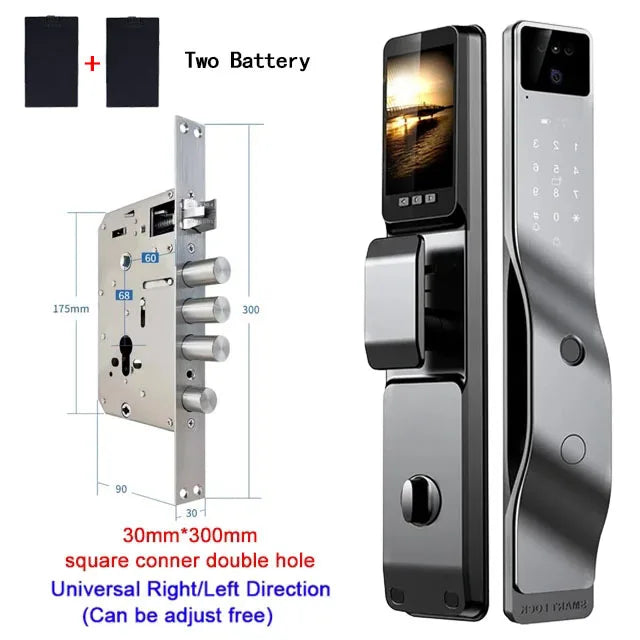 Tuya App serrure intelligente maison antivol porte serrure d'empreintes digitales avec caméra mot de passe serrure grande serrure de porte