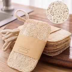 10 pièces/5 pièces/1 pièce-éponge loofah naturelle Double couche pour le nettoyage de la cuisine, biodégradable, adaptée au nettoyage de la cuisine