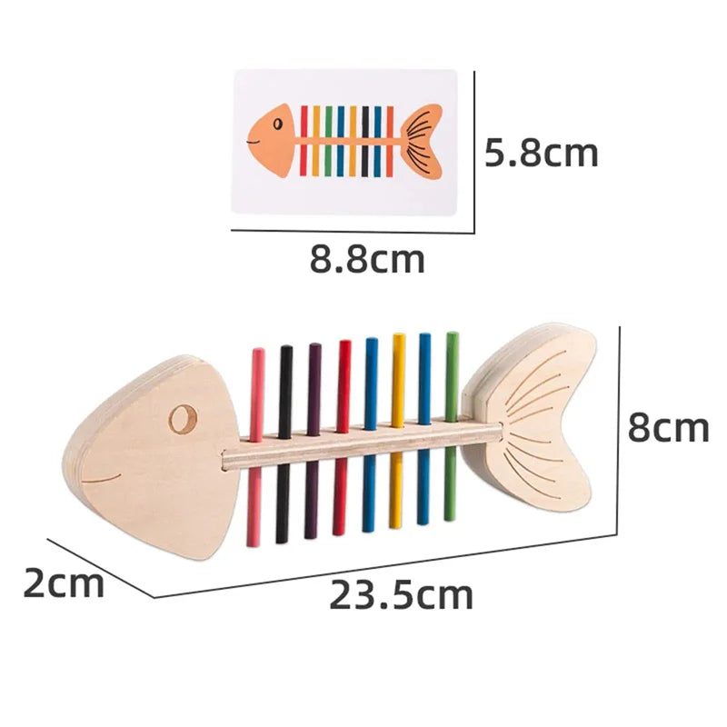 Jouets sensoriels Montessori assortis aux couleurs, bâton d'équilibre en bois, jeu d'entraînement fin, jouet Puzzle pour garçons et filles, cadeau d'anniversaire et de noël