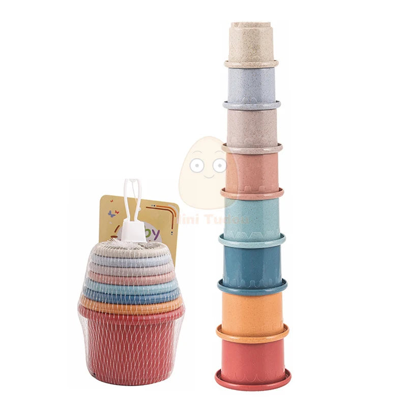 Jouets pour bébé, tasse empilable, dessin animé, apprentissage éducatif précoce, couleur, nidification, tri, bain-douche, jeu d'eau et de sable pour enfants
