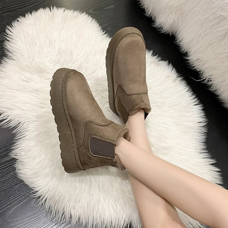 2025 nouvelles bottes de neige à semelles épaisses pour femmes en peluche chaude marque de luxe bottines de créateur hiver Mujer Botas nouvelles bottines pour femmes
