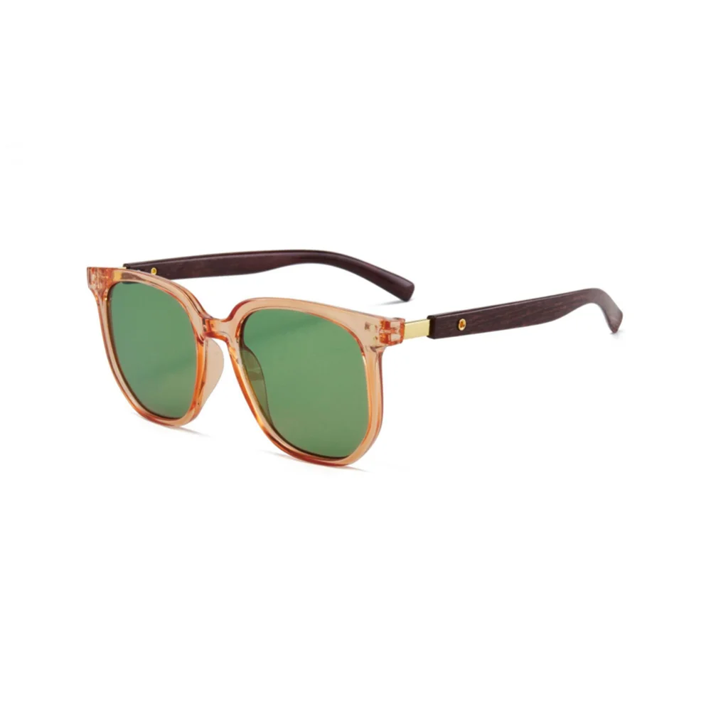 Lunettes de soleil classiques avec branches à motif de grain de bois, petit cadre carré pour hommes, lunettes de soleil de haute qualité pour femmes, lunettes de pêche avec protection UV400.