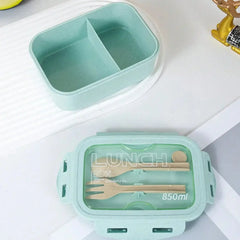 Boîte à déjeuner 1 pièce, boîte à déjeuner, forme carrée de couleur unie pour la journée des employés de bureau, scellée avec une vaisselle, boîte à repas pour four à micro-ondes