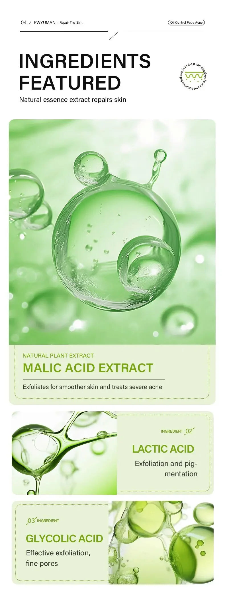 Sérum pour le visage anti-acidité, rétrécissement des pores, élimination des points noirs, contrôle de l'acné, réparation de l'huile, essence hydratante, nourrit les pores, raffermissant, soin du visage