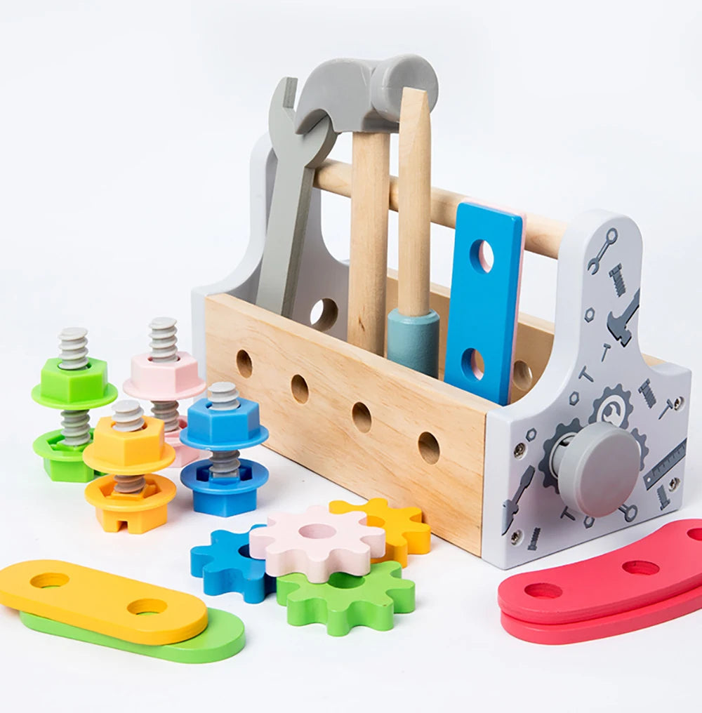 Jouets en bois, ensemble de jeu de Simulation, boîte à outils pour enfants, démontage d'écrou, assemblage de vis, jeux de réparation de Simulation, jouets sensoriels éducatifs