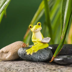 Simulation de fée de grenouille animale, Mini ornement en résine, décoration de jardin, Figurines miniatures, Micro paysage, Terrarium, cadeau artisanal