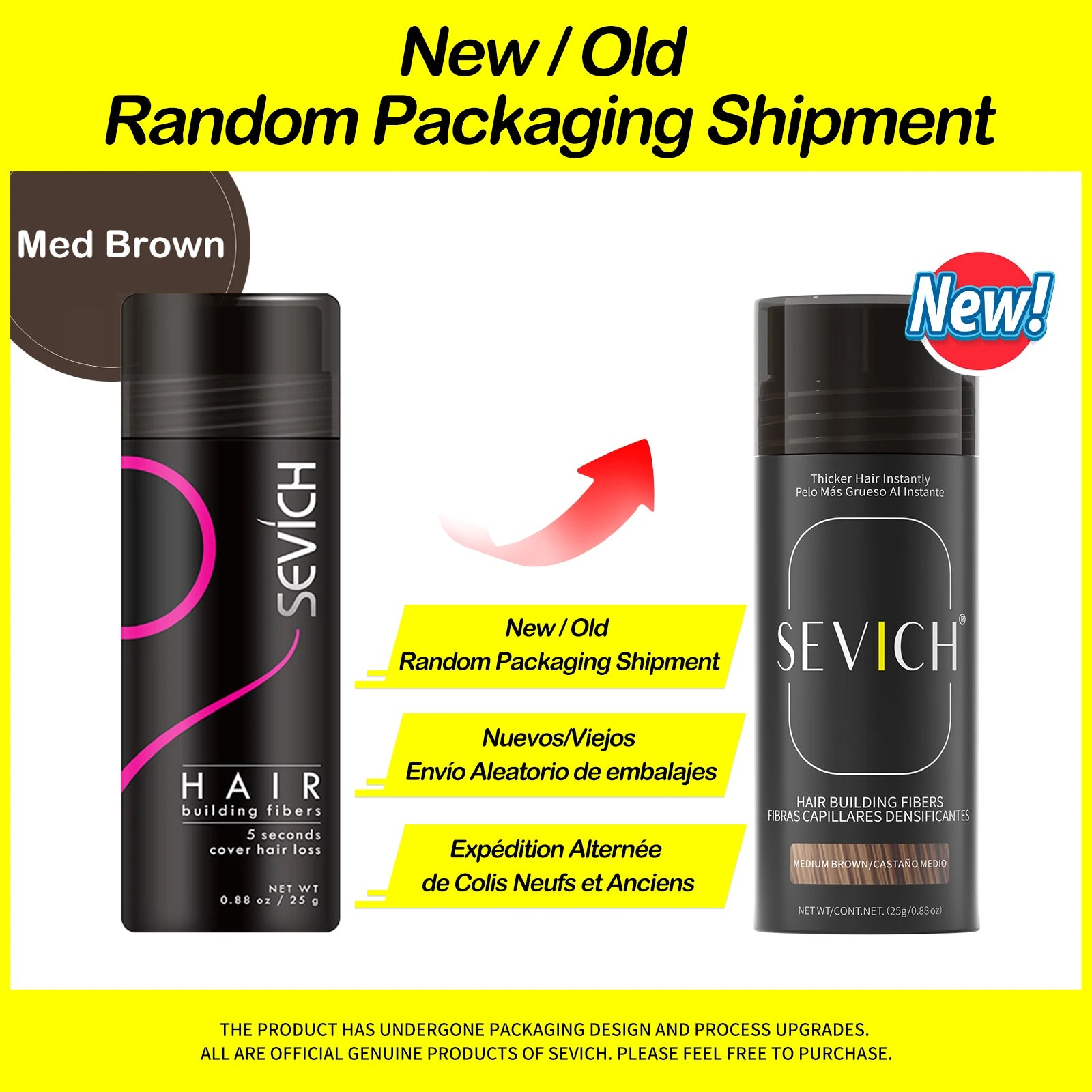 Sevich 25g fibres de renforcement des cheveux poudre produits de perte de cheveux extension chauve épaissir pot de pulvérisation de cheveux kératine
