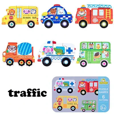 Puzzle en bois pour bébé jouets Montessori dos boîte en fer pour enfants de 2 3 et 4 ans
