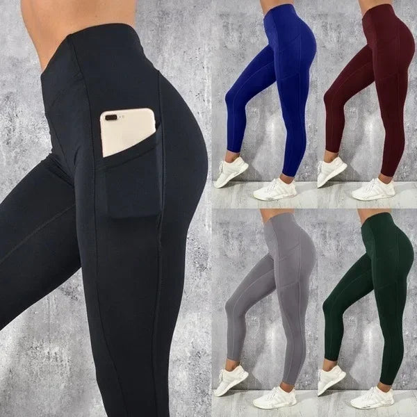 Yoga Fitness femmes Leggings taille haute collants avec poche gymnastique entraînement course extensible Sexy bout à bout levage décontracté pantalon maigre