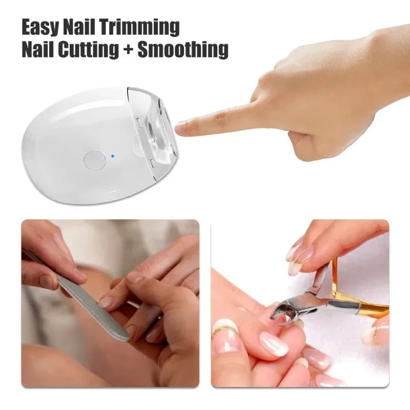 Coupe-ongles électrique 2 en 1 avec lumière LED, broyeur automatique pour bébé et adulte, Mini outils de manucure, soins des ongles