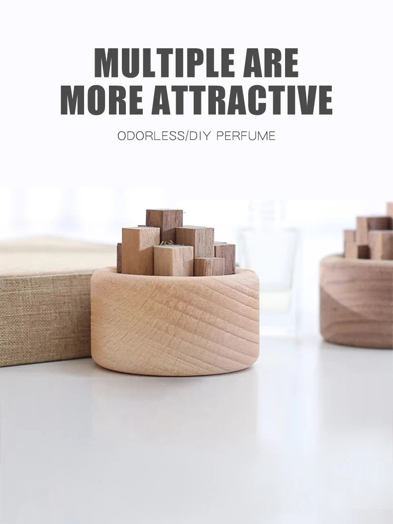Diffuseur d'arôme en bois sans parfum, accessoires pour la maison, décoration de chambre, ornements en bois, aromathérapie, voiture, étiquettes d'air, décorations
