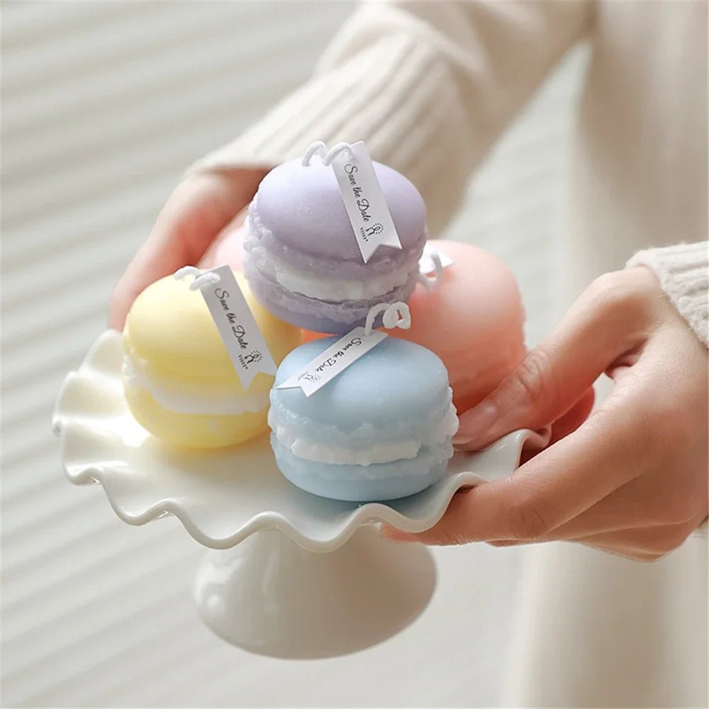 Bougies parfumées Macaron végétal naturel, Magnolia Yulan, Fruits parfumés, aromathérapie, fête, feuille rouge fraîche, bougie pour la maison