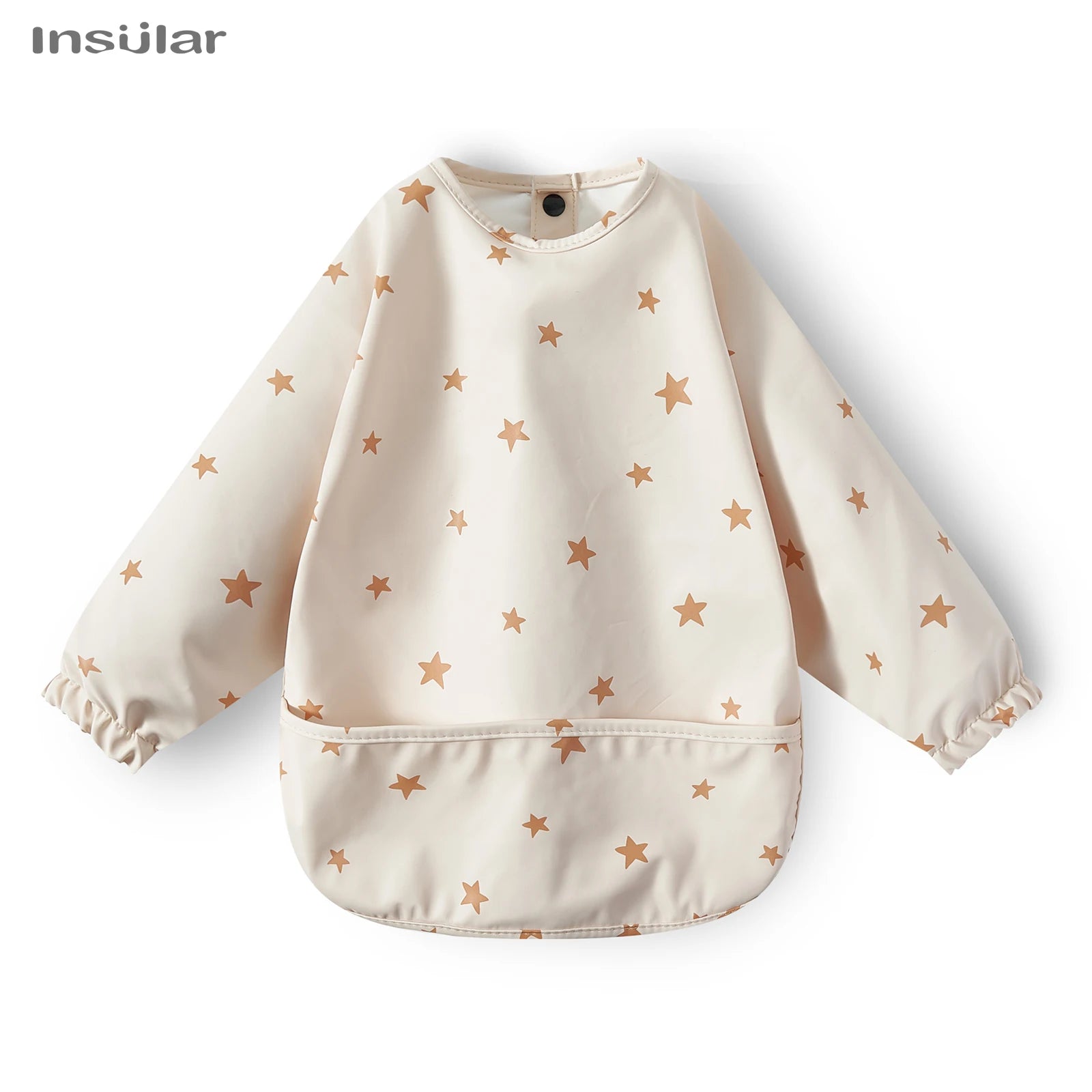 Nouveau bavoir bébé avec poche pour accessoires d'alimentation bavoirs pour enfants imperméable à manches longues bavoirs tabliers à manches longues
