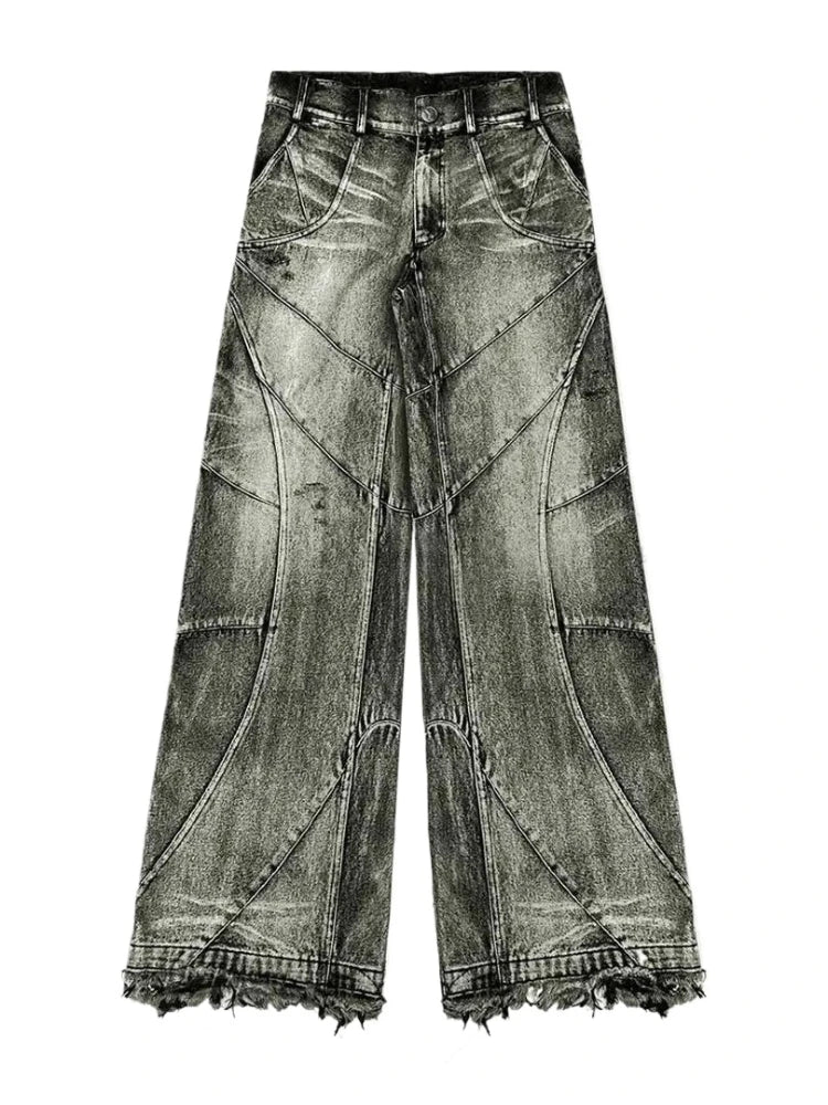 Women's baggy ripped denim jeans, bathroom, bathroom, bathroom, bathroom, U Y2k Streetwear, Punk Hip Hop, Grunge, FjGothic Vintage, Murcia, wide leg, Goth