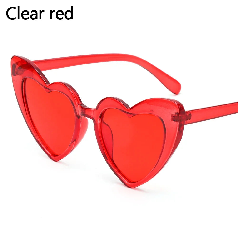 Lana del rey-Lunettes de soleil en forme de cœur pour femmes, lunettes de soleil rétro, lunettes de protection UV400, grand cadre, effet d'amour, luxe, 1PC
