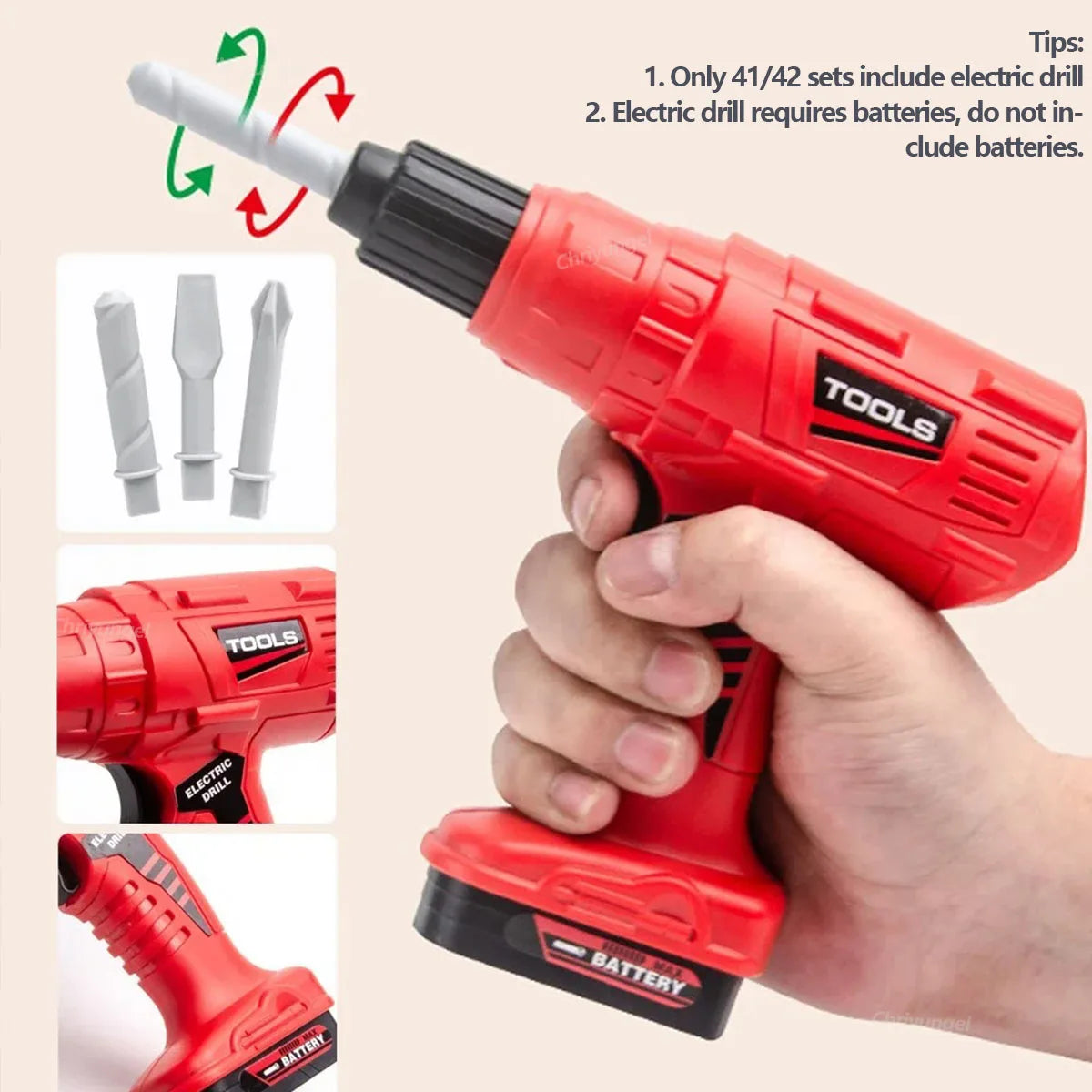 Ensemble d'outils pour enfants, jouets 38/41/42 pièces, Kit d'outils de Construction de réparation pour tout-petits, jouets éducatifs d'apprentissage, cadeau pour garçons et filles