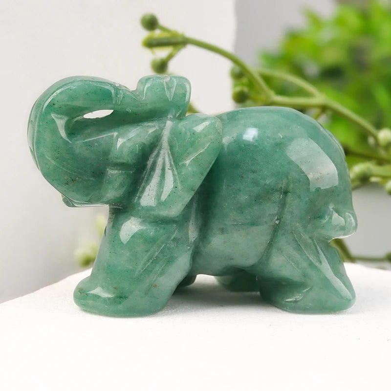 Figurine d'éléphant en pierre précieuse sculptée à la main, pierre naturelle, améthyste, mini statue d'animal, méditation de chakra d'artisanat en cristal, décoration d'intérieur