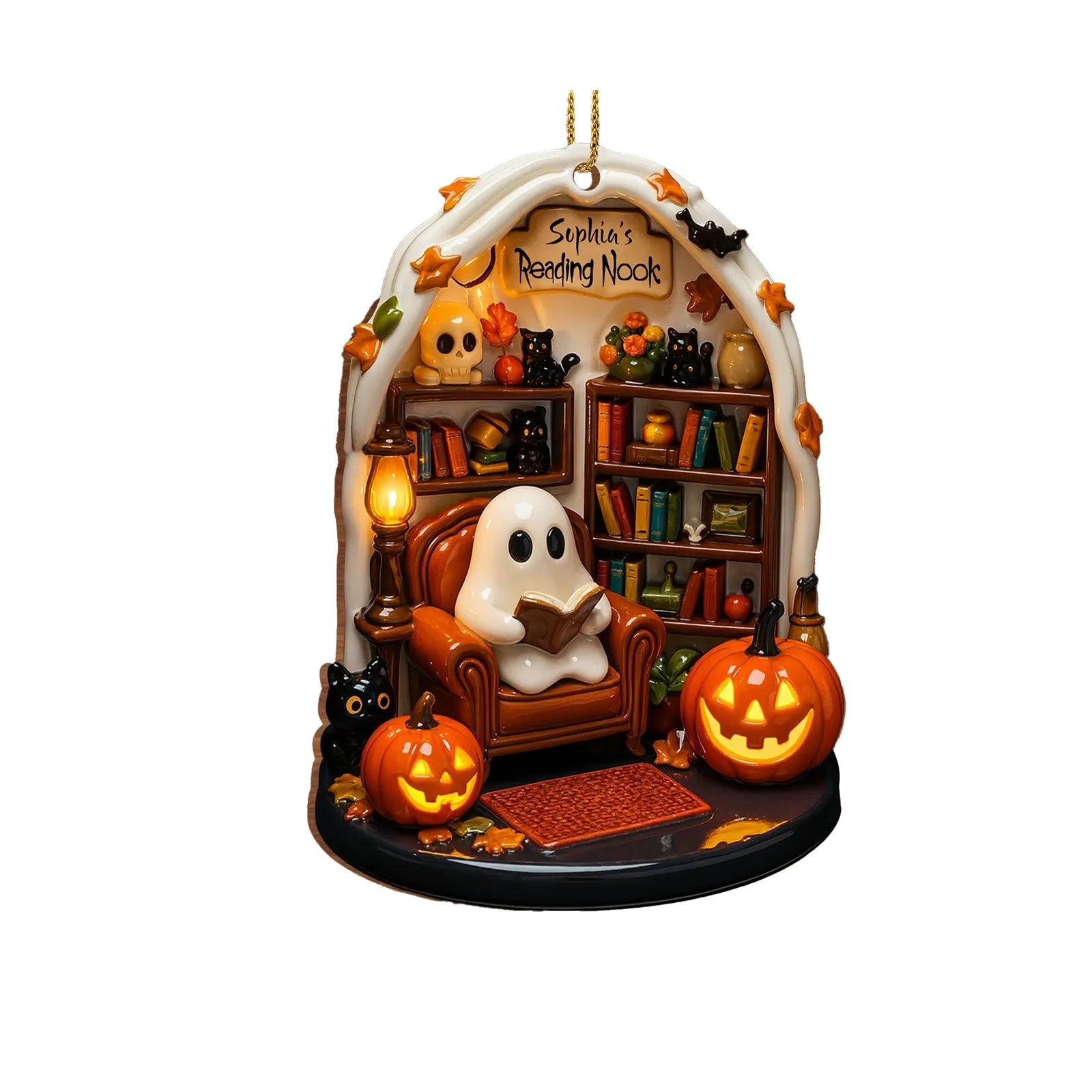 New Halloween Ghost Reading 2D Flat Ornaments Festival Atmosphere Theme Party Decorative Supplies Creative Home Decoration Accessory