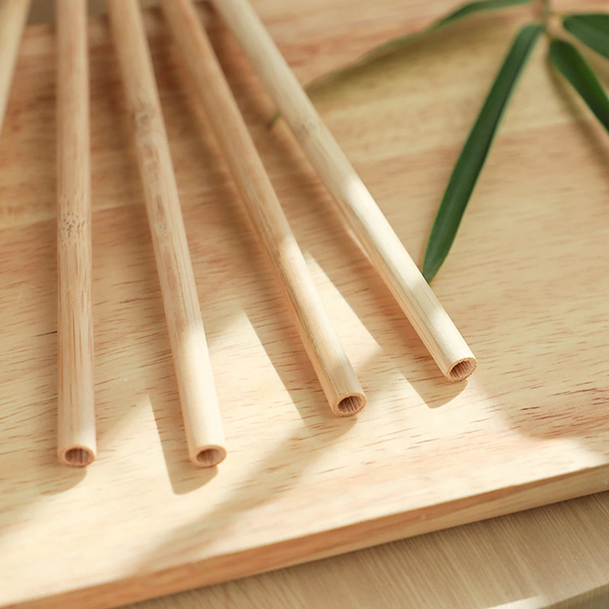 Pailles à boire en bambou naturel réutilisables avec étui, bionickel ables, écologiques, pour cocktail, bar, boissons, 10 pièces