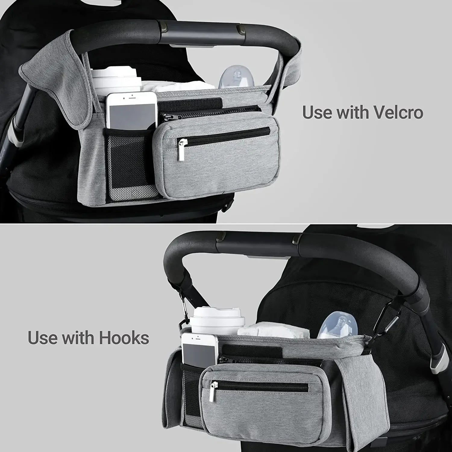 Sac de rangement pour poussette de bébé, sac suspendu de voyage de grande capacité, sac pour maman, porte-bouteille de téléphone, sacs à couches, accessoires de poussette pour bébé