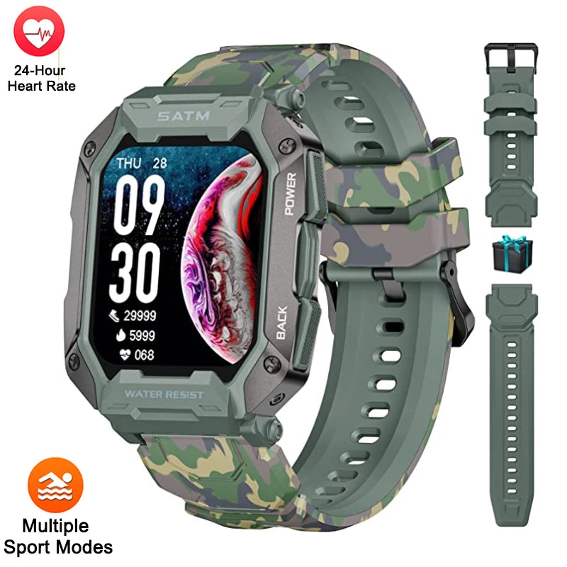 Montre intelligente étanche IP68 Iko pour hommes, horloge intelligente de natation, sports de plein air, suivi de la condition physique, moniteur de santé, montre intelligente pour Android, IOS