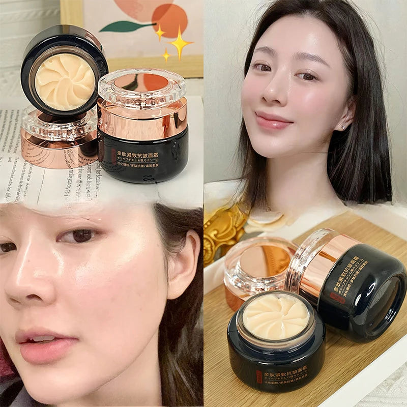Crème pour le visage raffermissante anti-rides polypeptide, hydratation en profondeur, éclaircit la peau terne, minimise les ridules, crème hydratante de jour et de nuit