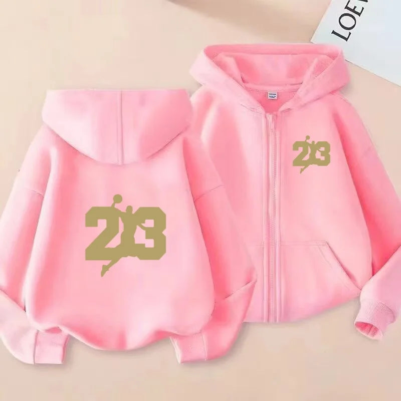 Sporty zip-up hoodies, fashionable casual jackets and warm tops for autumn and winter, suitable for boys and girls aged 3 to 12 years